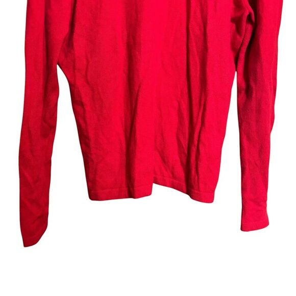 Vintage Leyla Mitra Mock Sweater Womens Large Red 100% Cashmere Pullover - Picture 4 of 8